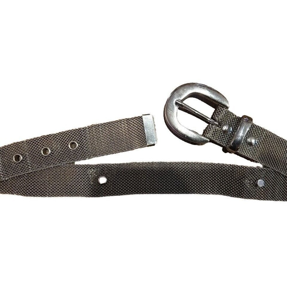 Vintage Stainless Metal Mesh Womens Belt Small Metal Chainlink Retro 27-33"